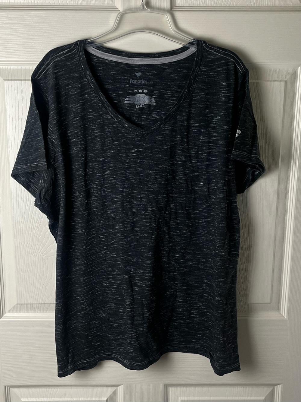 Fanatics Black Heather V-Neck Short Sleeve Performance Tee